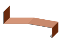 Gesimsabdeckung mit Dreikant und Mittelkantung