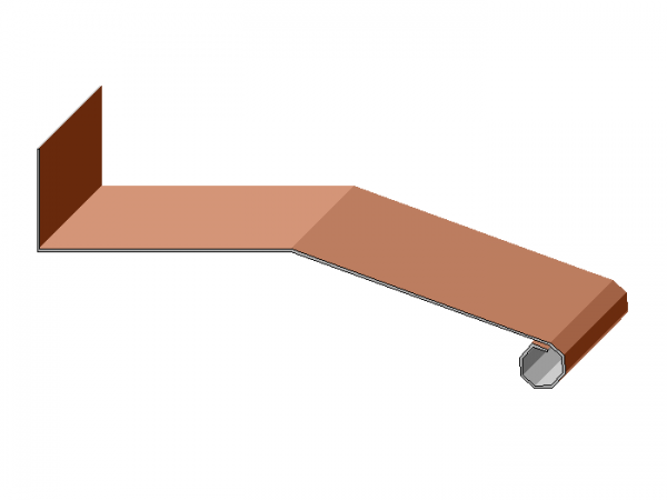 Gesimsabdeckung mit Wulst und Mittelkantung