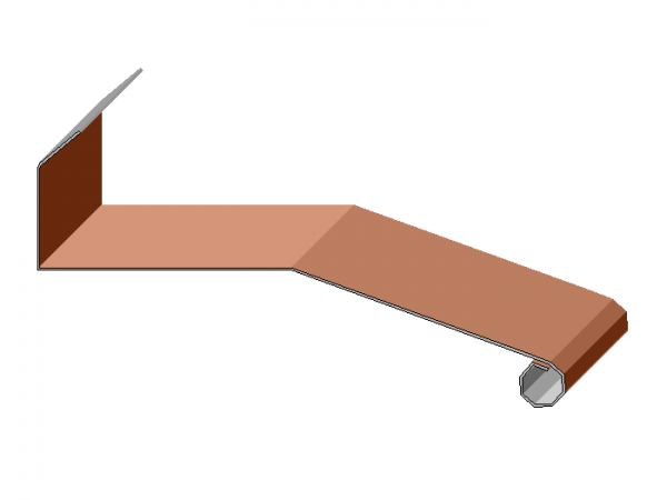 Gesimsabdeckung mit Wulst und Abdichtungskante und Mittelkantung