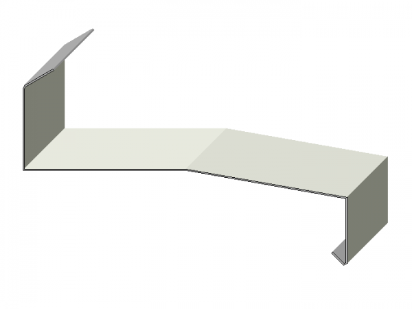 Gesimsabdeckung mit Dreikant und Abdichtungskantung und Mittelkantung