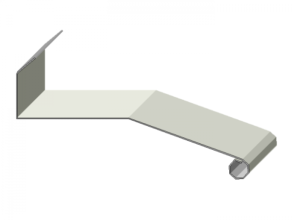 Gesimsabdeckung mit Wulst und Abdichtungskante und Mittelkantung
