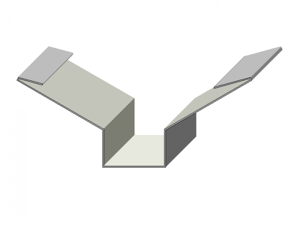 Kehlblech mit vertieftem Wasserlauf