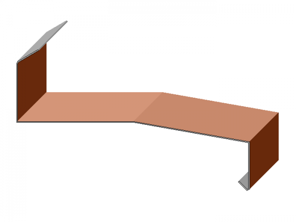 Gesimsabdeckung mit Dreikant und Abdichtungskantung und Mittelkantung
