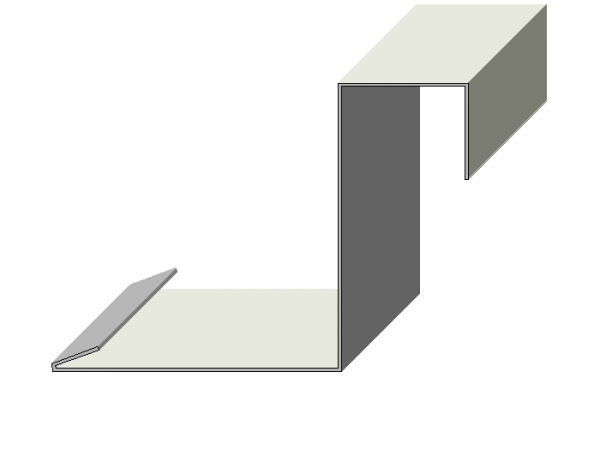 Windleiste mit Falz ohne Umkantung