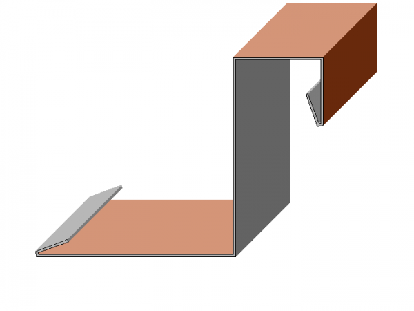 Windleiste mit Falz und Umkantung