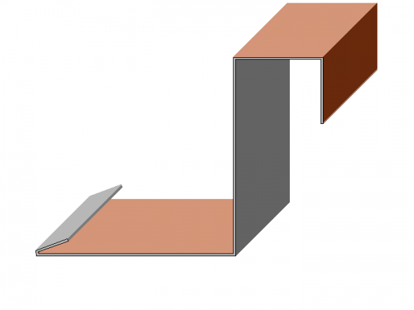 Windleiste mit Falz ohne Umkantung