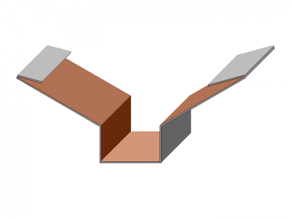 Kehlblech mit vertieftem Wasserlauf