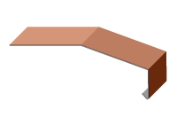 Trauf-Tropfblech mit Dreikant ohne Falz mit Mittelkantung