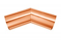 Rinnenwinkel - Inneneck - 135° (=45°)<br/>halbrund - Schenkellänge 300 mm Kupfer