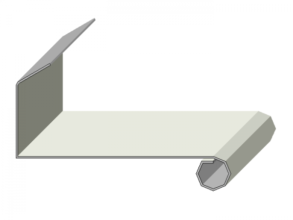 Gesimsabdeckung mit Wulst und Abdichtungskante