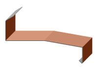 Gesimsabdeckung mit Dreikant und Abdichtungskantung und Mittelkantung