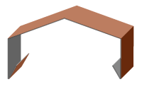Attikaabdeckung, Mauerabdeckung mit Mittelkantung
