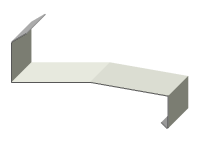 Gesimsabdeckung mit Dreikant und Abdichtungskantung und Mittelkantung